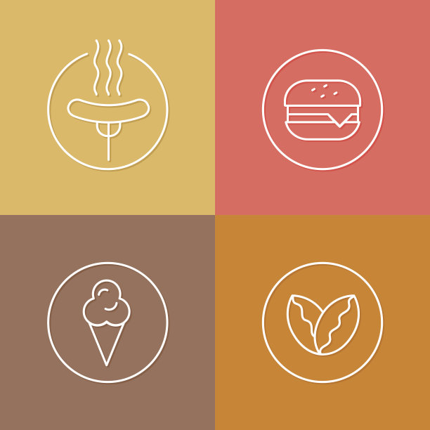 快餐线性图标设置03图片下载
