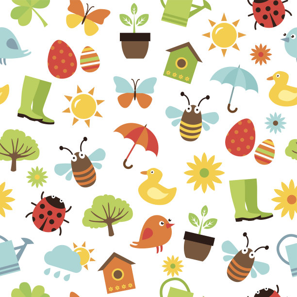 Spring图标无缝模式图片下载