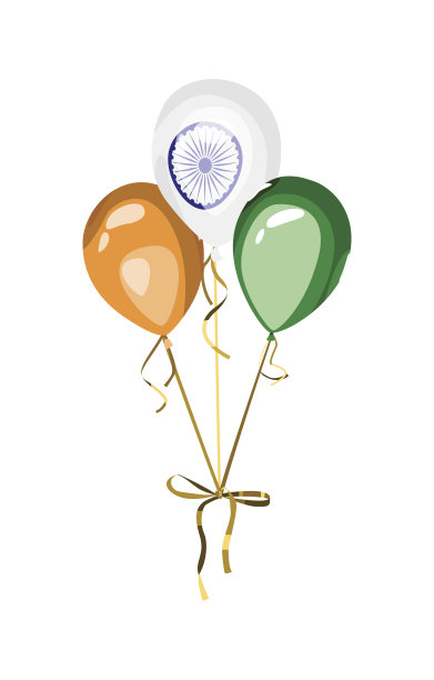 印度国家节日元素向量气球图片下载