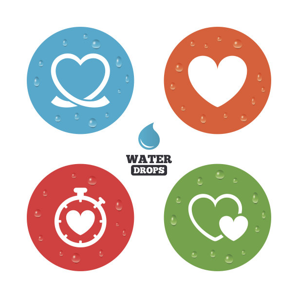 心形丝带图标，定时器秒表符号图片下载