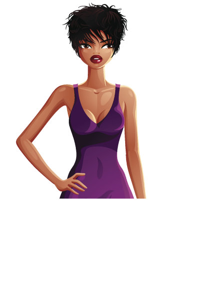 性感风骚女人上身向量肖像。漂亮的女士图片下载