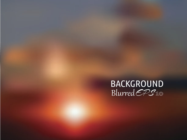矢量模糊傍晚天空红色日落背景图片下载