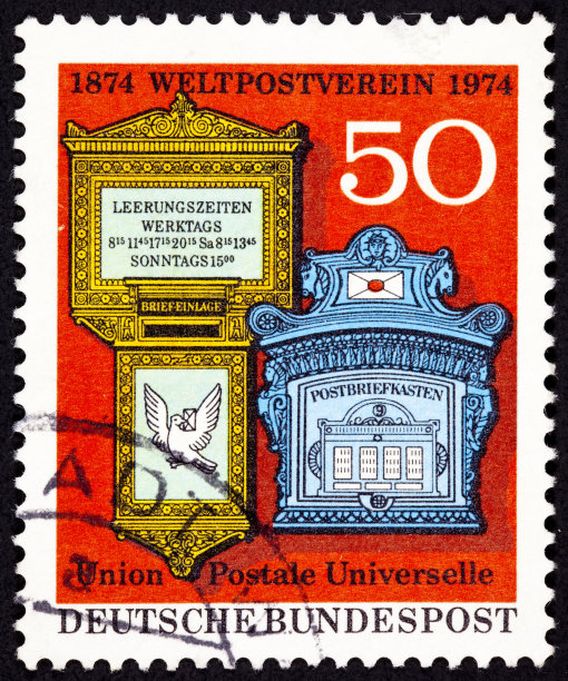 取消西德邮票装饰传统邮筒联邦邮政图片下载