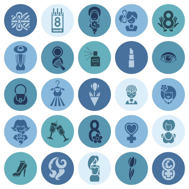 妇女节图标集图片下载