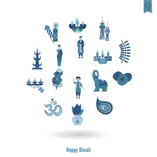 排灯节。印度节日图标图片下载