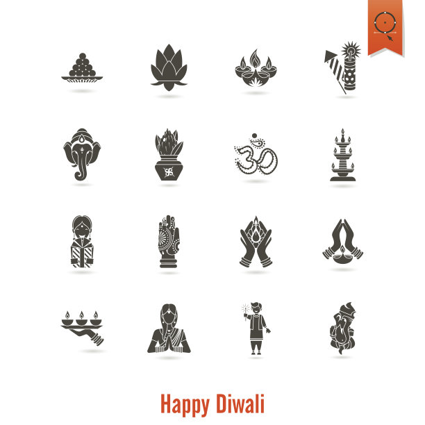 排灯节。印度节日图标图片下载