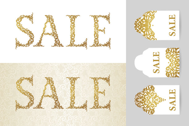 维多利亚风格的复古促销折扣banner图片下载