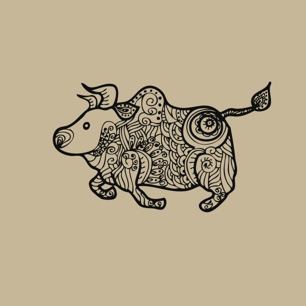 牛图案涂鸦卡通图片下载