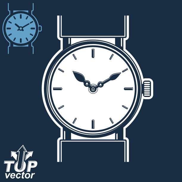 矢量白色腕表图形插图孤立图片下载