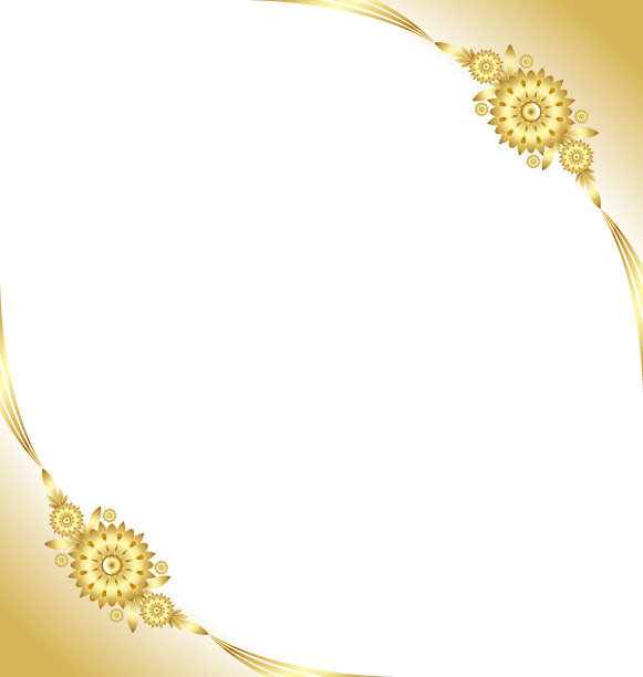 金色花卉装饰背景图片下载