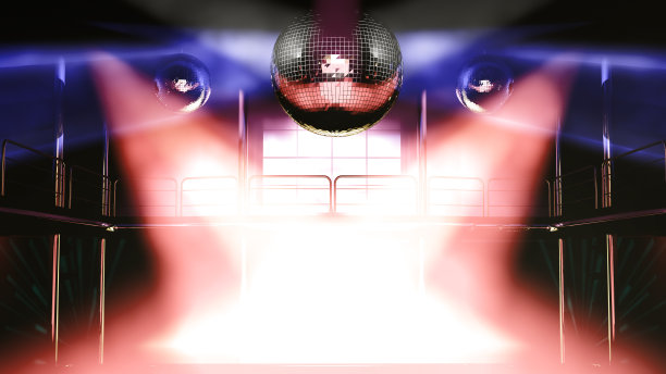 夜总会迪斯科舞厅五彩缤纷的灯光图片下载