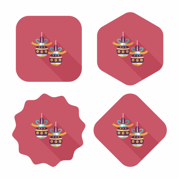 圣诞球与长影子的图标，eps10图片下载