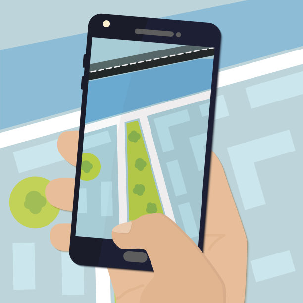 屏幕上有地图的智能手机图片下载