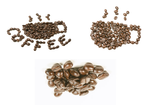 收集的咖啡豆为店，孤立上白图片下载