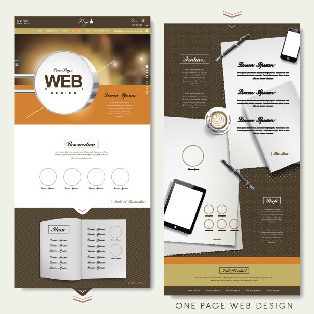 现代单页网站设计模板图片下载