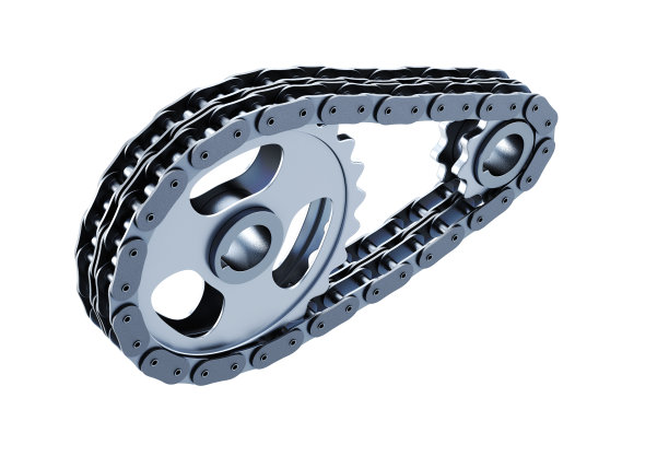 自行车链的特写孤立在白色的背景。3 d illustrat图片下载