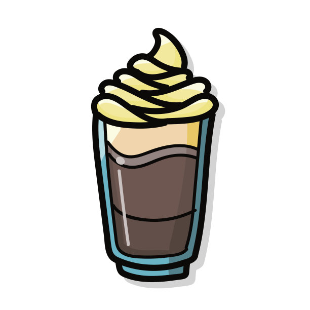 冰咖啡色的涂鸦图片下载