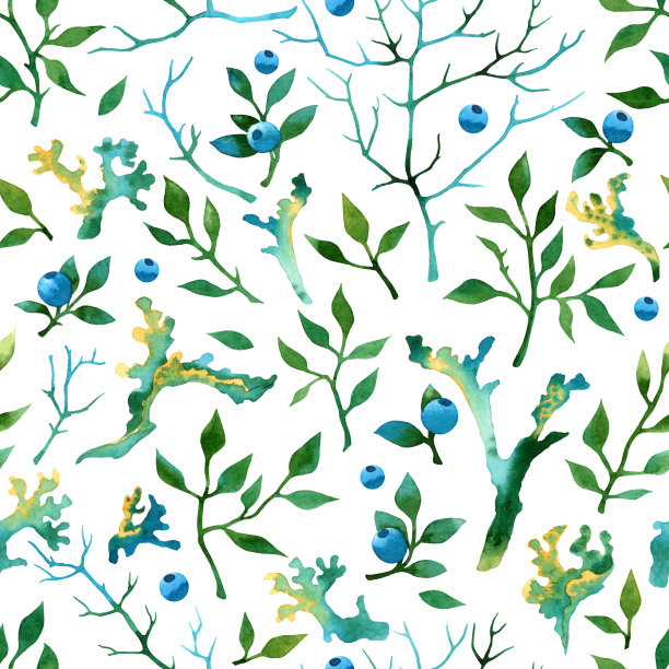 水彩森林模式图片下载