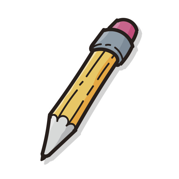 钢笔和铅笔的颜色涂鸦图片下载