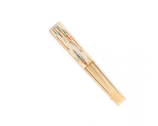 关闭折扇孤立的白色背景图片下载