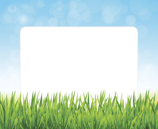 纸上的背景与绿色的草和蓝天图片下载