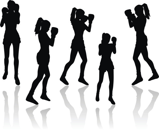 拳女向量剪影图片下载