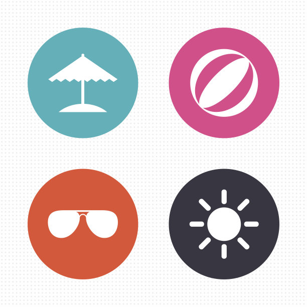 海滩假期图标。伞和太阳镜图片下载