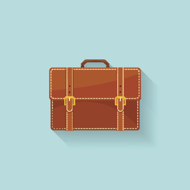 扁平式商务公文包。手提箱，装文件的袋子图片下载