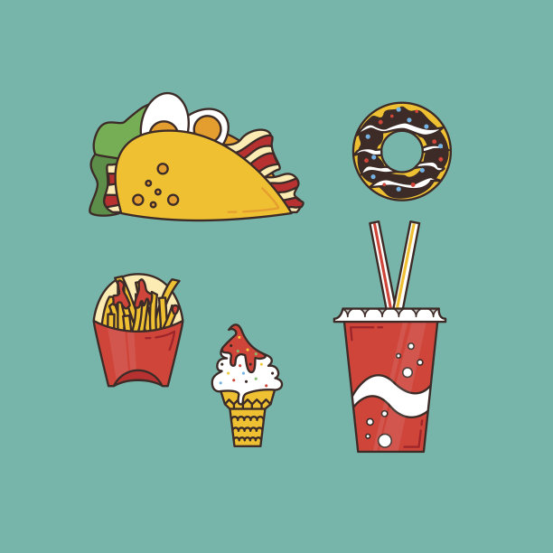快餐食品集图片下载