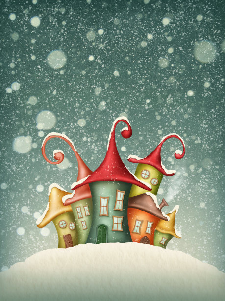 幻想色彩斑斓的房子图片下载