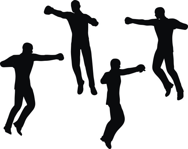 拳击手商人矢量剪影图片下载