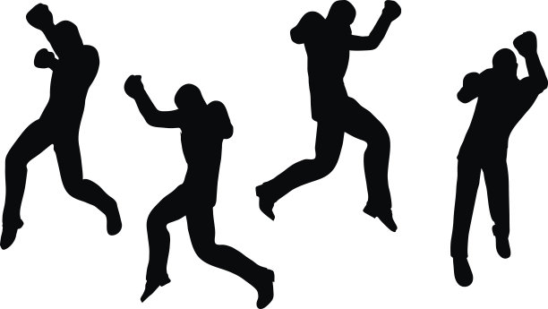 拳击手商人矢量剪影图片下载