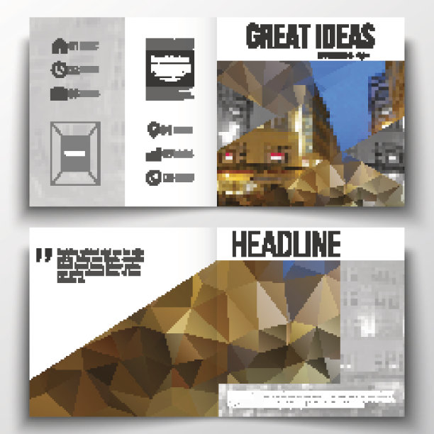 为宣传册、杂志、传单制作年度报告业务模板图片下载