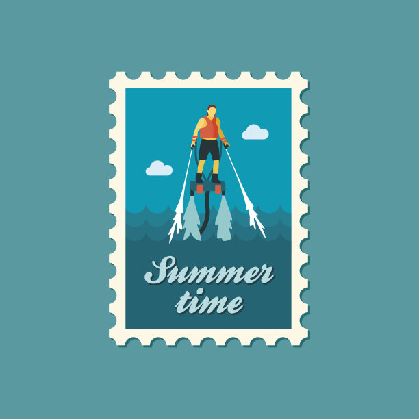 FlyBoard邮票。夏天。假期图片下载