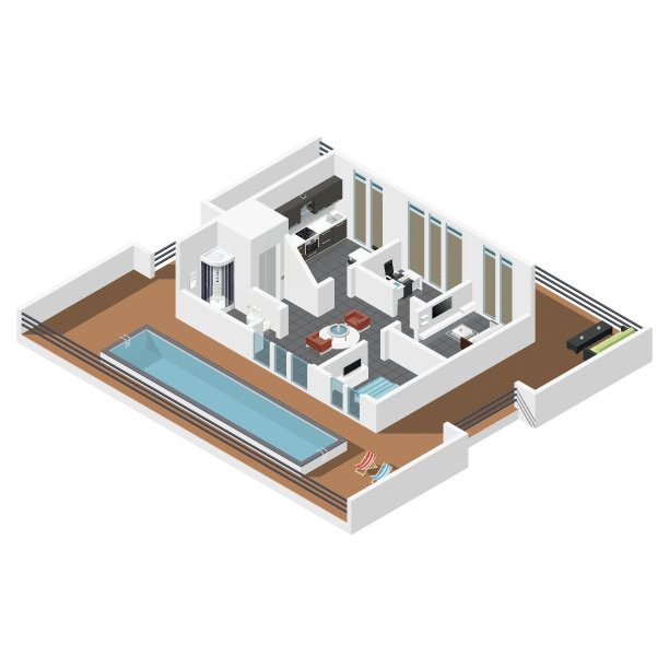 顶层公寓等距图标设置图片下载