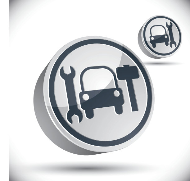 汽车修理3d矢量图标。图片下载