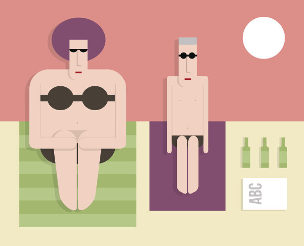 一对夫妇在海滩上图片下载