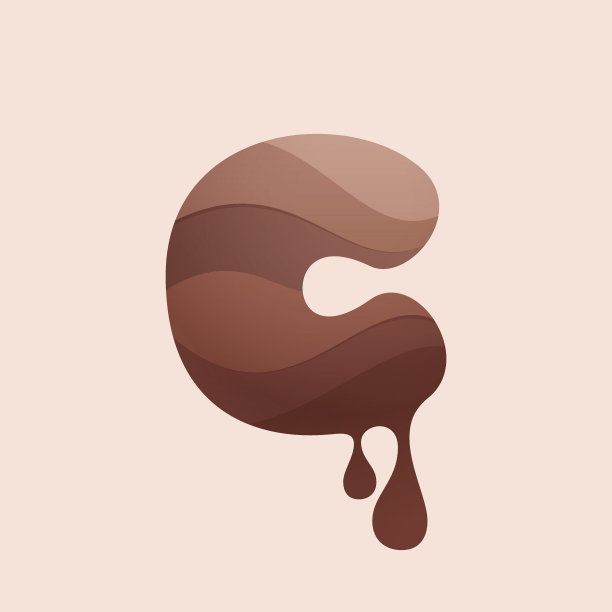 C字母图标。巧克力的风格。图片下载