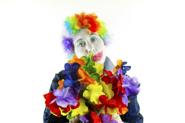 带着花的悲伤小丑，高音图片下载