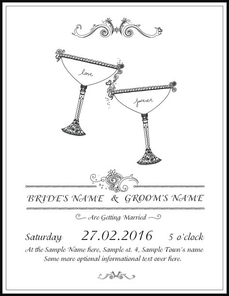 复古的婚礼邀请图片下载