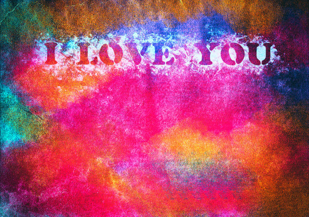 艺术垃圾摇滚多彩的背景情人节，爱图片下载