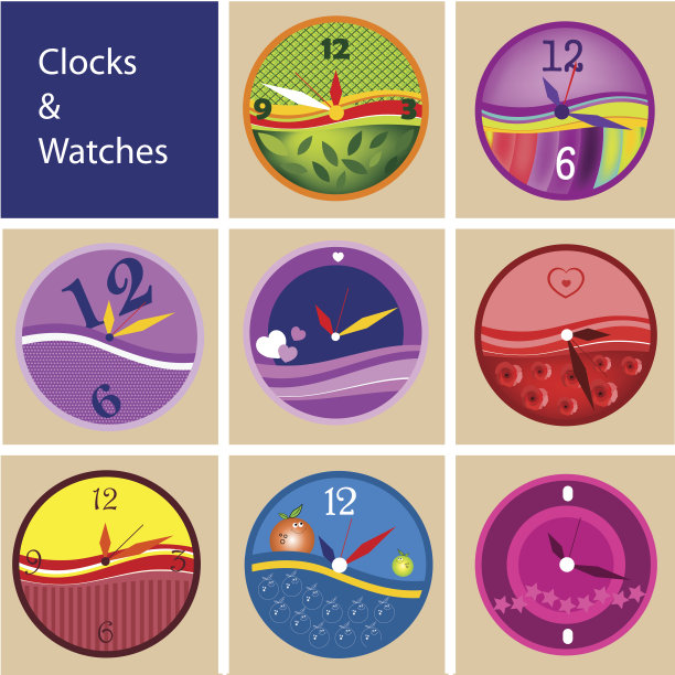 矢量时钟集图片下载