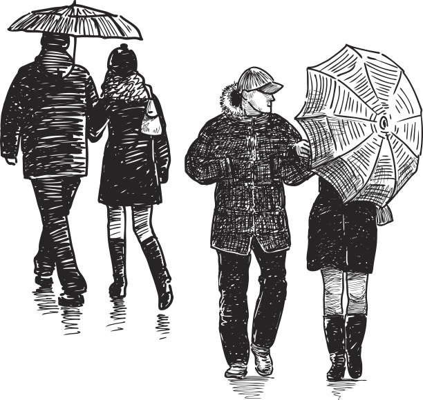 雨中的情侣图片下载