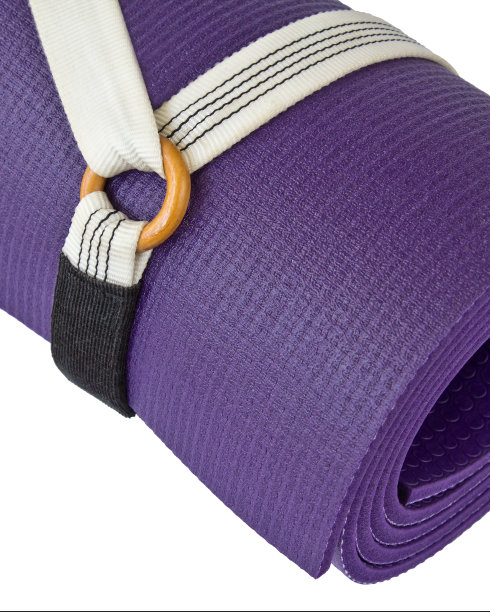 紫色瑜伽健身垫近处图片下载