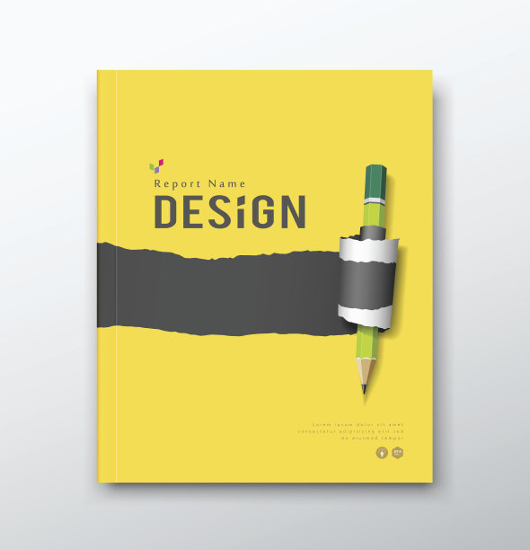年度报告，黄色和黑色的纸卷，用铅笔撕开图片下载