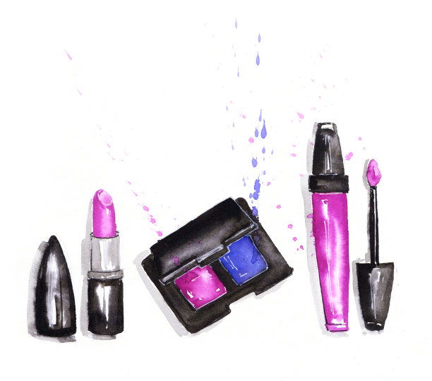 那套粉红色的化妆品图片下载