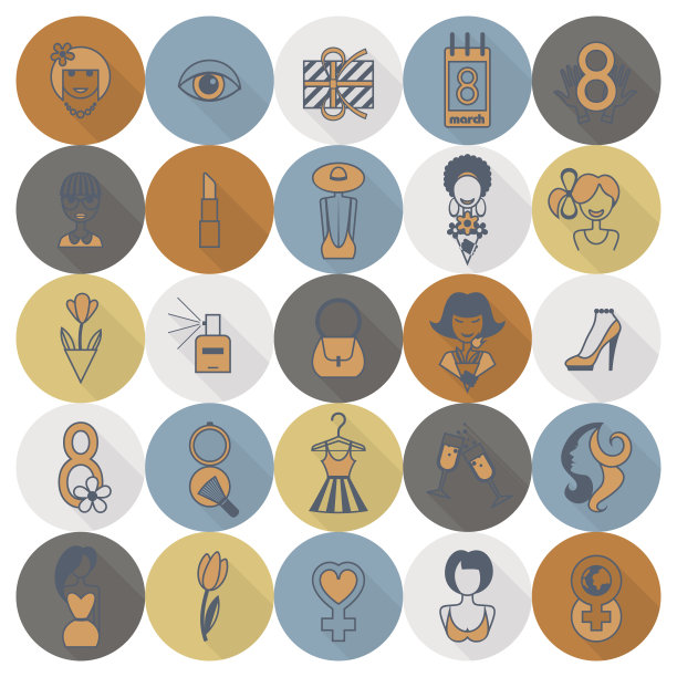 妇女节图标集图片下载