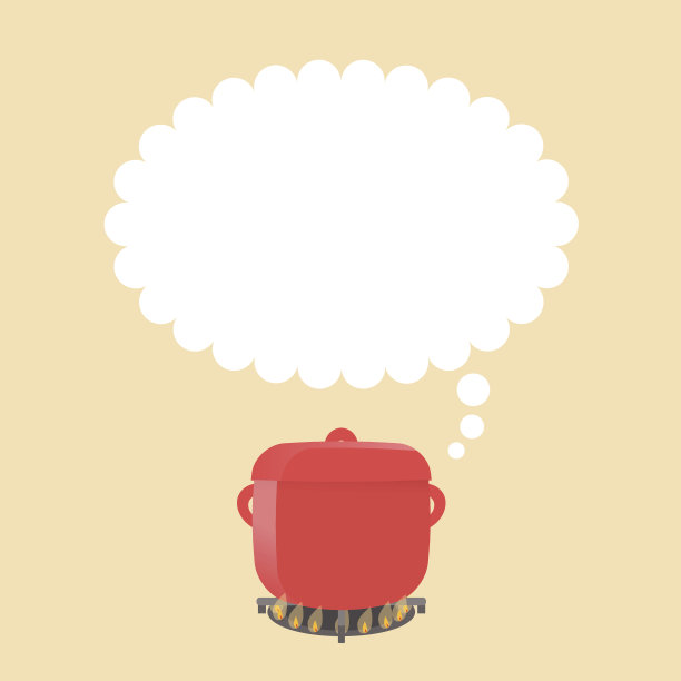 火焰上的红锅，上面有拷贝空间。图片下载