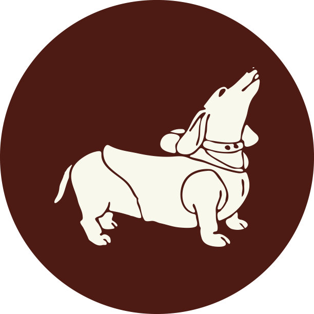 腊肠犬的手绘剪影图片下载