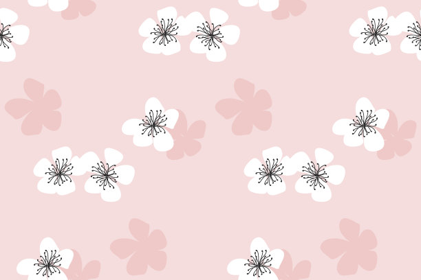 樱花向量无缝图案。樱桃花卉illustrati素材图片